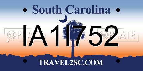 IA1I752 South Carolina License Plate
