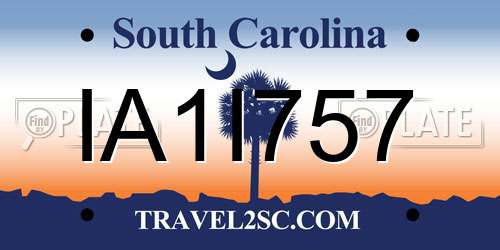 IA1I757 South Carolina License Plate