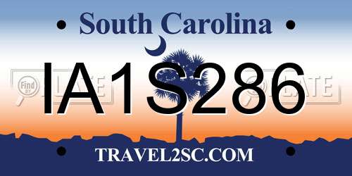IA1S286 South Carolina License Plate