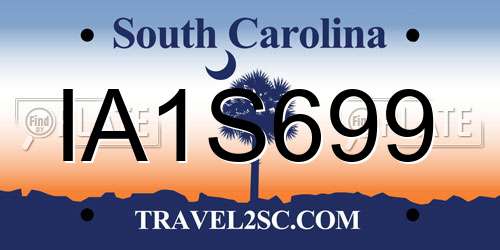 IA1S699 South Carolina License Plate