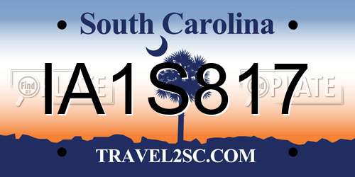 IA1S817 South Carolina License Plate