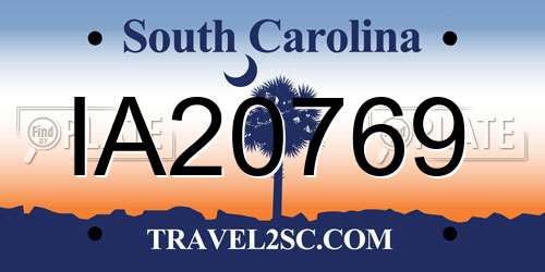 IA20769 South Carolina License Plate