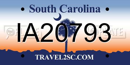 IA20793 South Carolina License Plate