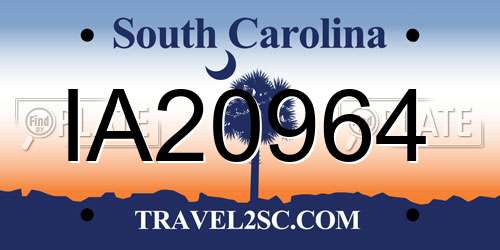 IA20964 South Carolina License Plate