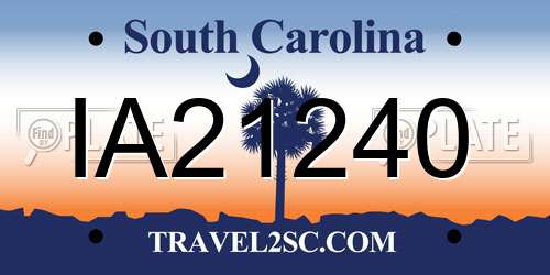 IA21240 South Carolina License Plate