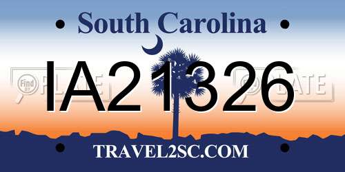 IA21326 South Carolina License Plate
