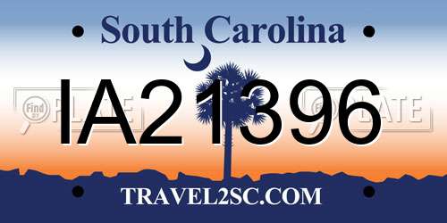 IA21396 South Carolina License Plate