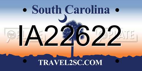 IA22622 South Carolina License Plate