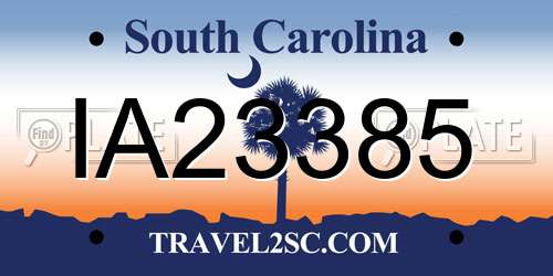 IA23385 South Carolina License Plate