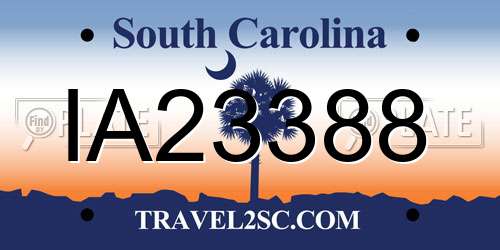 IA23388 South Carolina License Plate