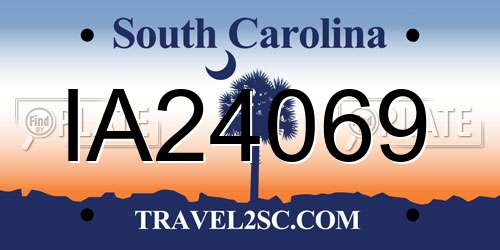 IA24069 South Carolina License Plate