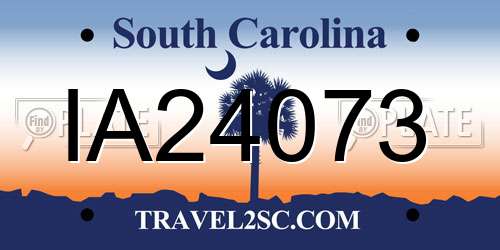 IA24073 South Carolina License Plate
