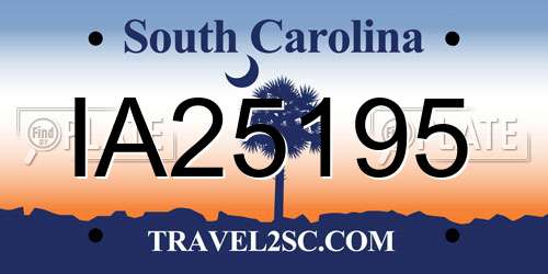IA25195 South Carolina License Plate