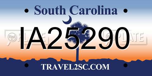 IA25290 South Carolina License Plate