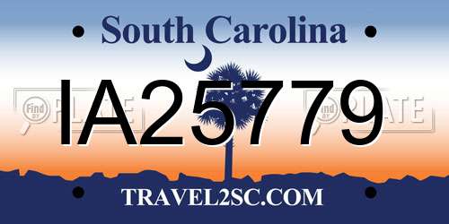 IA25779 South Carolina License Plate