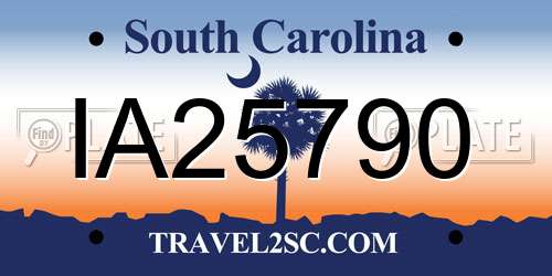 IA25790 South Carolina License Plate