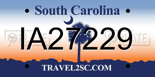 IA27229 South Carolina License Plate
