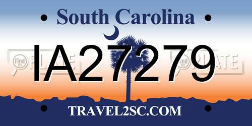 IA27279 South Carolina License Plate