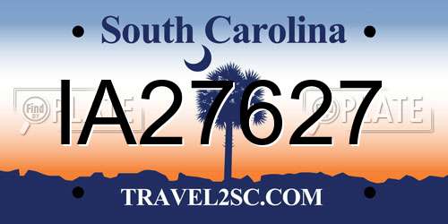 IA27627 South Carolina License Plate