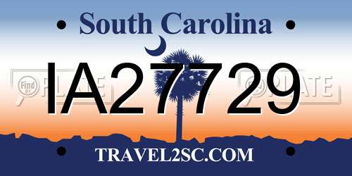IA27729 South Carolina License Plate