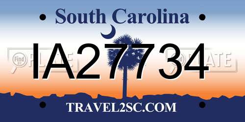 IA27734 South Carolina License Plate