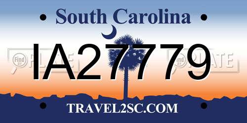 IA27779 South Carolina License Plate