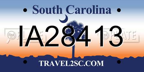 IA28413 South Carolina License Plate