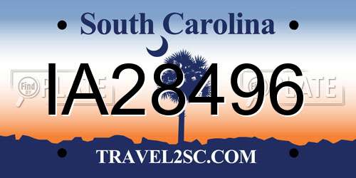 IA28496 South Carolina License Plate