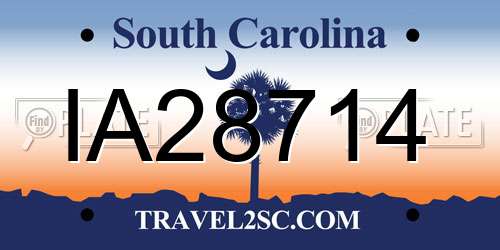 IA28714 South Carolina License Plate