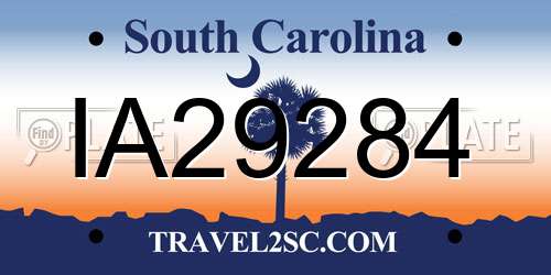 IA29284 South Carolina License Plate