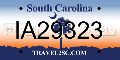 IA29323 South Carolina License Plate