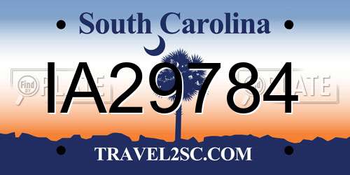 IA29784 South Carolina License Plate