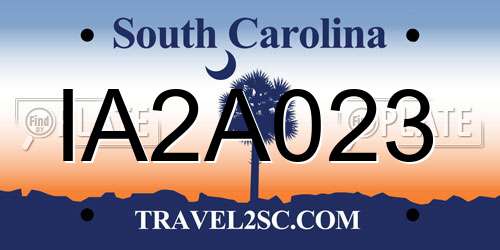 IA2A023 South Carolina License Plate
