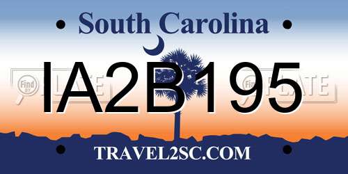 IA2B195 South Carolina License Plate