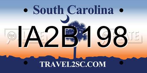 IA2B198 South Carolina License Plate