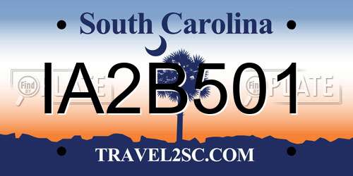 IA2B501 South Carolina License Plate