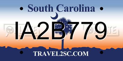 IA2B779 South Carolina License Plate