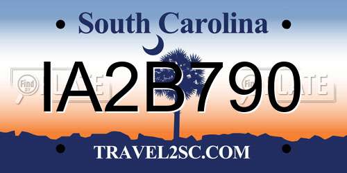 IA2B790 South Carolina License Plate