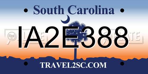 IA2E388 South Carolina License Plate