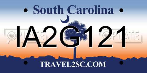 IA2G121 South Carolina License Plate