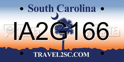 IA2G166 South Carolina License Plate