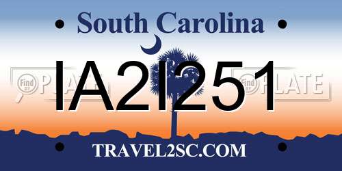 IA2I251 South Carolina License Plate