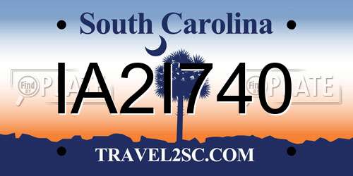 IA2I740 South Carolina License Plate