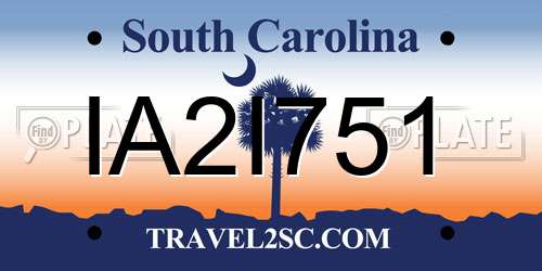 IA2I751 South Carolina License Plate