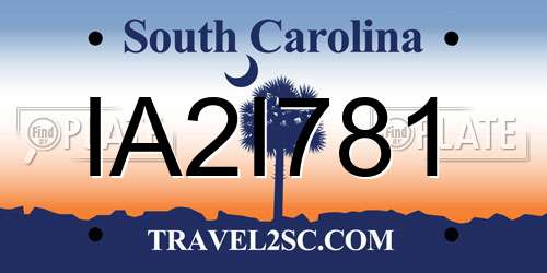 IA2I781 South Carolina License Plate
