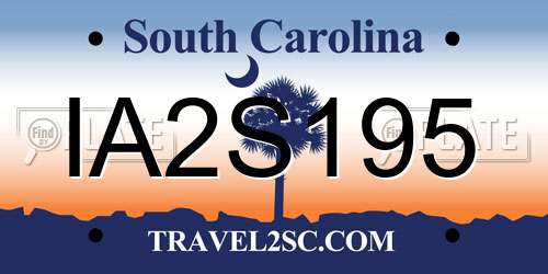IA2S195 South Carolina License Plate
