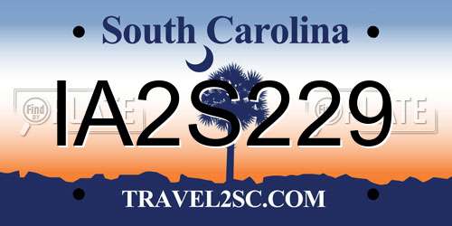 IA2S229 South Carolina License Plate