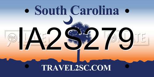 IA2S279 South Carolina License Plate