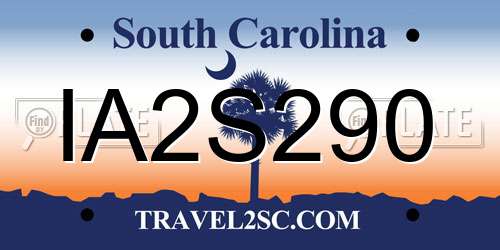 IA2S290 South Carolina License Plate