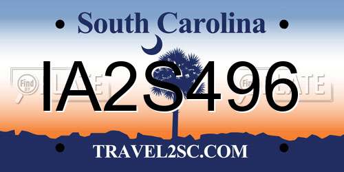 IA2S496 South Carolina License Plate